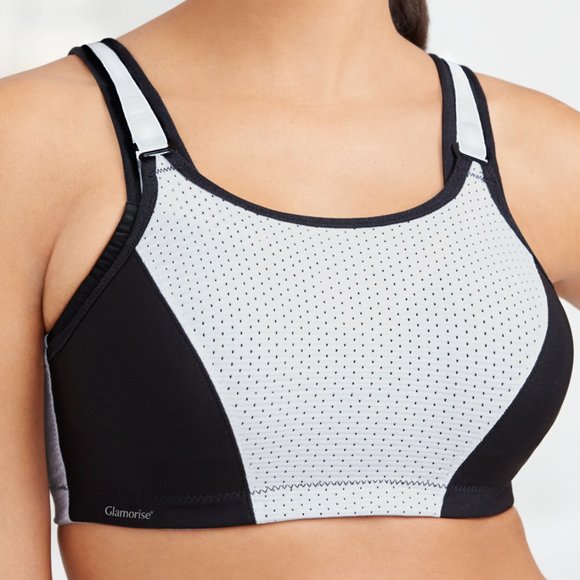Set of 3! 46DD Glamorise SPORT Bra (DOUBLE-LAYER) Wicking (UNDERWIRED) WHITE NEW - Picture 6 of 15